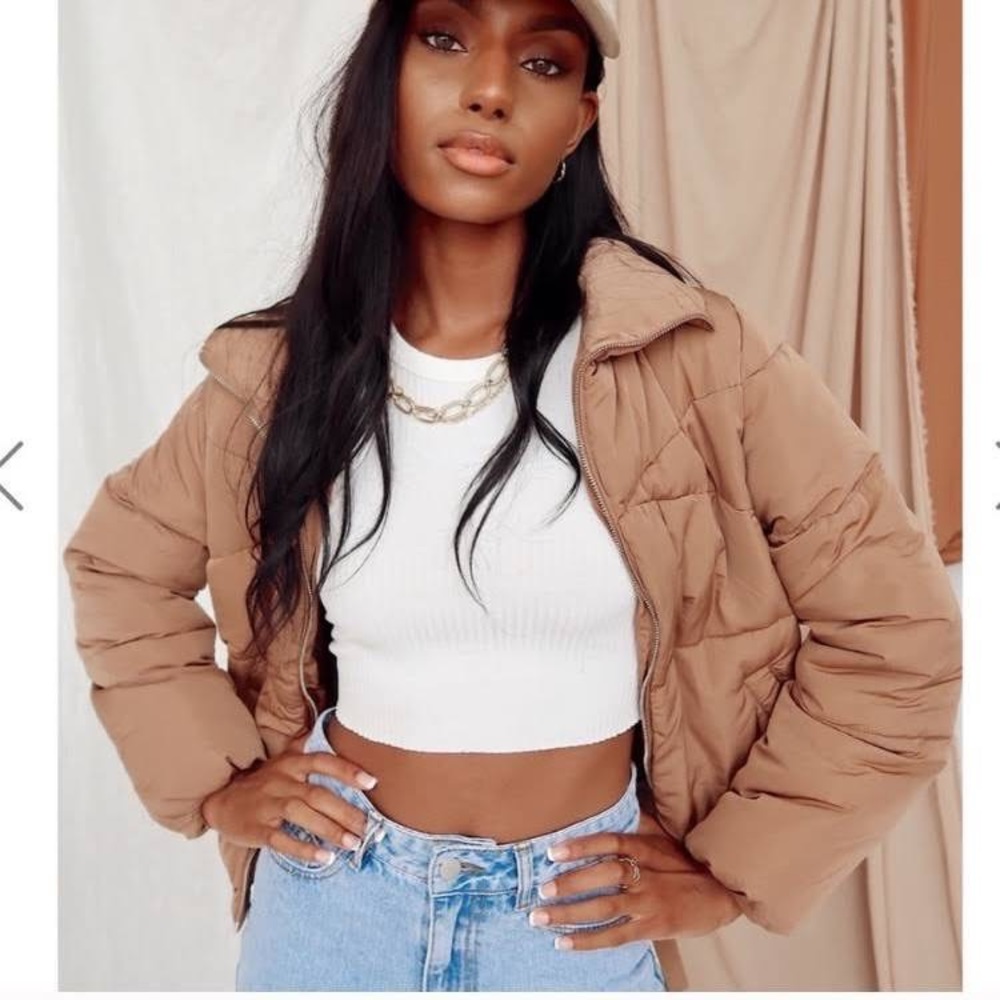 NEW WITH TAGS 12th Tribe Closer to You Puffer Jacket in Camel ❄️